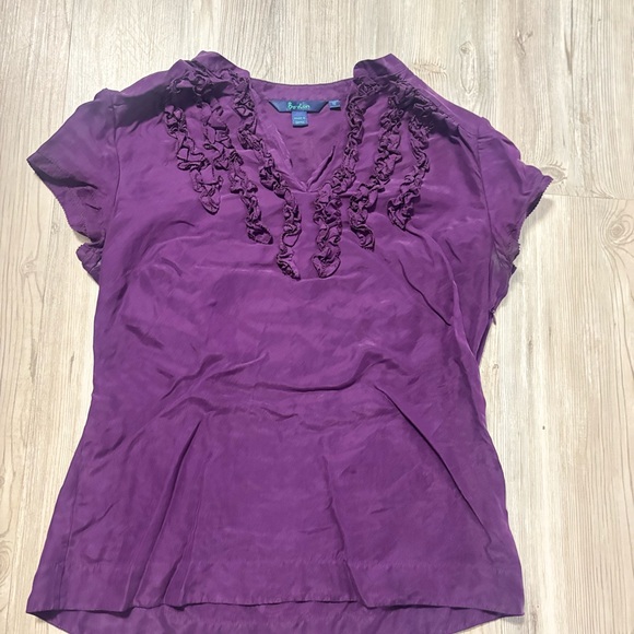 Boden Purple Ruffled Blouse Silk - Picture 1 of 7